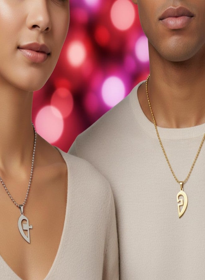 The Men Gift Couple’s Broken-Heart Pendant Necklace Set, Heart-Shaped Necklaces Engraved “LOVE YOU ARE” BLSCup202525 - Image 4