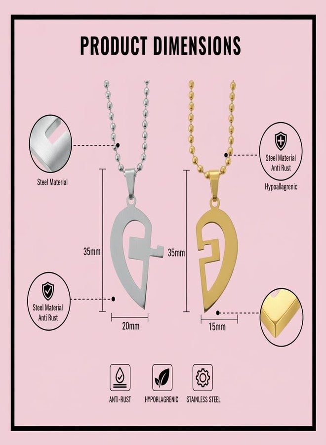 The Men Gift Couple’s Broken-Heart Pendant Necklace Set, Heart-Shaped Necklaces Engraved “LOVE YOU ARE” BLSCup202525 - Image 2