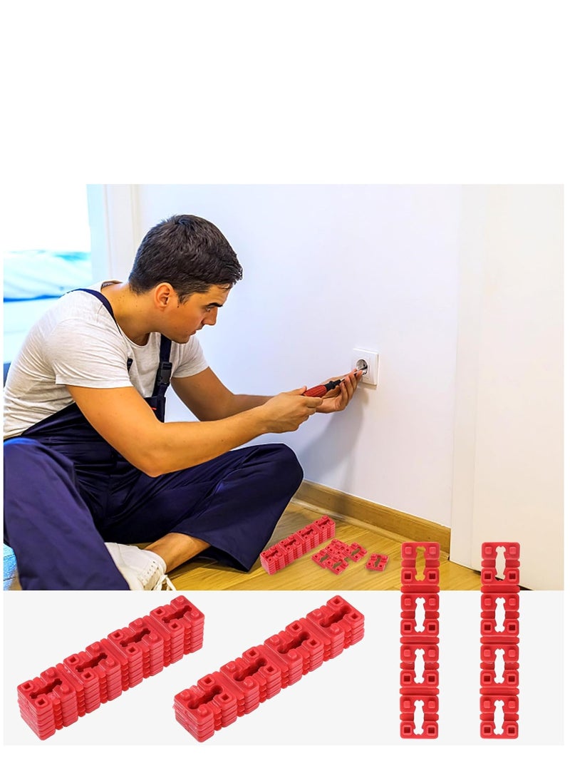 كاست ويف 36Pcs Electrical Outlet Spacers, Red Outlet Spacers for Electrical Box Outlet Spacers Shims Switch Receptacle Spacers Socket Spacers for Electrical Box or Loose Outlet Plug Fix Plastic - Image 3