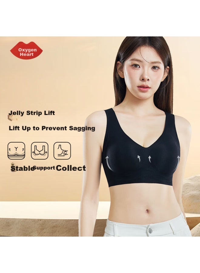 Yangxin Two-piece Set, Summer Seamless Push-up Bra, Wireless, Sports, Small Chest, Side Support, Beautiful Back, Underwear - Image 1