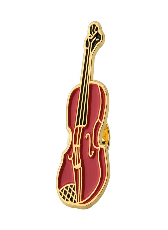 Yreamont Violin Lapel Pin for Musician Husband Dad Uncle Violin Brooch Pin for Suit Light Brown Hat Pin for Men Decorative Violin Tie Clip for Musician Accessories for Concert Music Lapel Pin for Men Violinist - Image 1