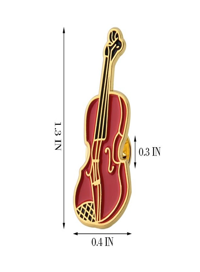 Yreamont Violin Lapel Pin for Musician Husband Dad Uncle Violin Brooch Pin for Suit Light Brown Hat Pin for Men Decorative Violin Tie Clip for Musician Accessories for Concert Music Lapel Pin for Men Violinist - Image 2