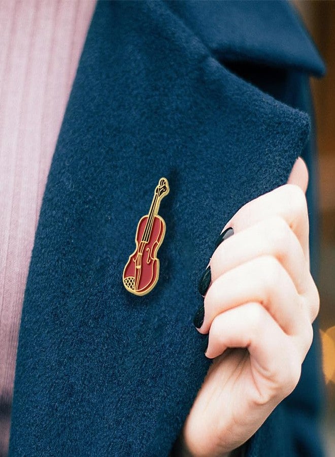 Yreamont Violin Lapel Pin for Musician Husband Dad Uncle Violin Brooch Pin for Suit Light Brown Hat Pin for Men Decorative Violin Tie Clip for Musician Accessories for Concert Music Lapel Pin for Men Violinist - Image 5