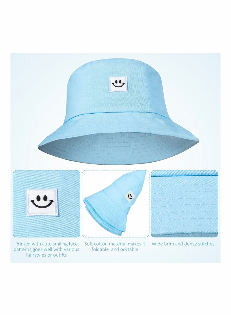 SYOSI - Bucket Hat Summer Travel Bucket Cap Beach Sun Hat Smile Visor for Women Men Teens (Smiling Face) - Image 1