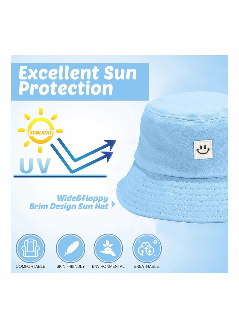 SYOSI - Bucket Hat Summer Travel Bucket Cap Beach Sun Hat Smile Visor for Women Men Teens (Smiling Face) - Image 1