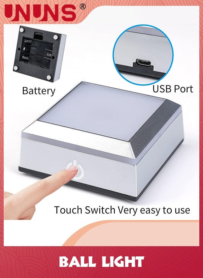 UNUNS 3D Elk Crystal Ball Night Light,Carved Glass Ball Lamps With LED Colorful Lighting Touch Base,Night Light Elk Model Decor Lamps,Gifts For Boys Girls Birthday Home Decor - Image 3