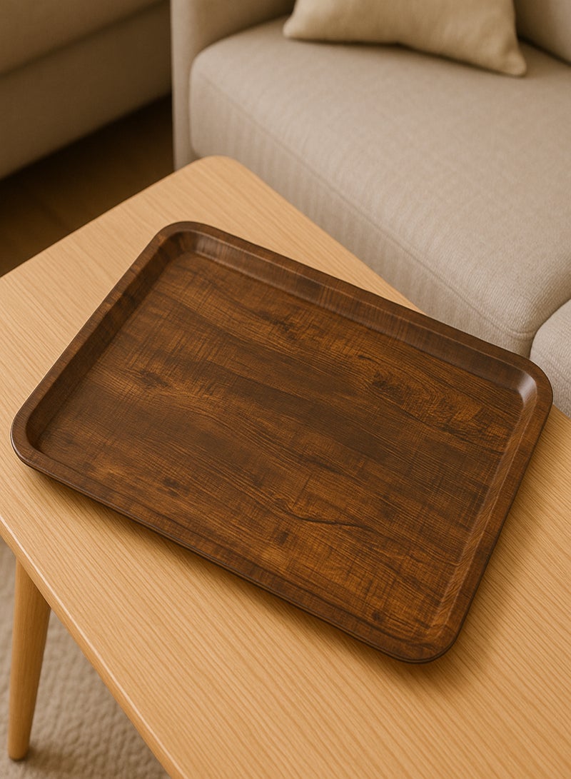 BASURRAH Rectangular Serving Tray with Elegant Wooden Design – Perfect for Serving Tea, Coffee, and Desserts at Home and Special Occasions - Image 3
