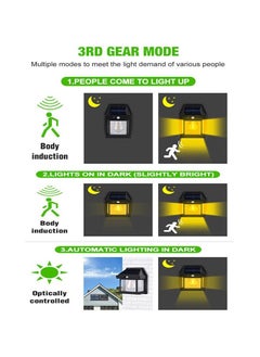 ELTRAZONE (1Pcs Updated Wireless Motion Solar Light Garden Wall Light 3 Modes Solar Light Outdoor Solar Light, Exterior Wall Mount Lighting for Patio Yard.  - Image 3