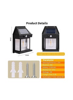 ELTRAZONE (1Pcs Updated Wireless Motion Solar Light Garden Wall Light 3 Modes Solar Light Outdoor Solar Light, Exterior Wall Mount Lighting for Patio Yard.  - Image 4