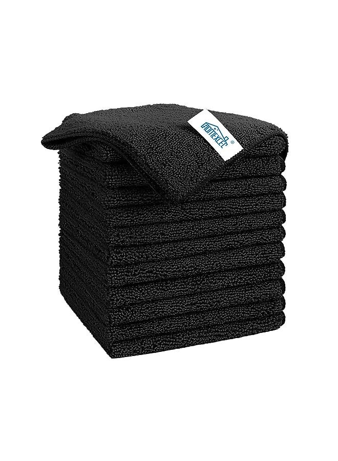 HOMEXCEL Microfiber Cleaning Cloth Black, 12 Pack Premium Microfiber Towels for Cars, Lint Free, Scratch-Free, Highly Absorbent, Reusable Cleaning Rags for Car, Household, Kitchen, 11.5"X11.5" - Image 1