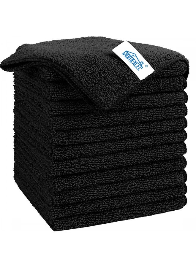 HOMEXCEL Microfiber Cleaning Cloth Black, 12 Pack Premium Microfiber Towels for Cars, Lint Free, Scratch-Free, Highly Absorbent, Reusable Cleaning Rags for Car, Household, Kitchen, 11.5"X11.5" - Image 2