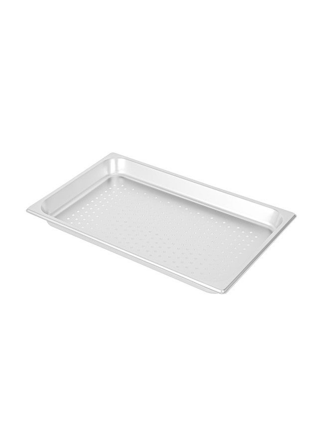 ريستورنت وير صينية فندقية مثقبة من ريستورانت وير، قطعة واحدة، كاملة الحجم، مضادة للانحشار، عمق 1.2 بوصة، قابلة للتجميد، مصنوعة من الفولاذ المقاوم للصدأ عيار 24، غطاء صينية البخار يُباع منفصلاً، للاستخدام في المطابخ التجارية وفعاليات تقديم الطعام - Image 2