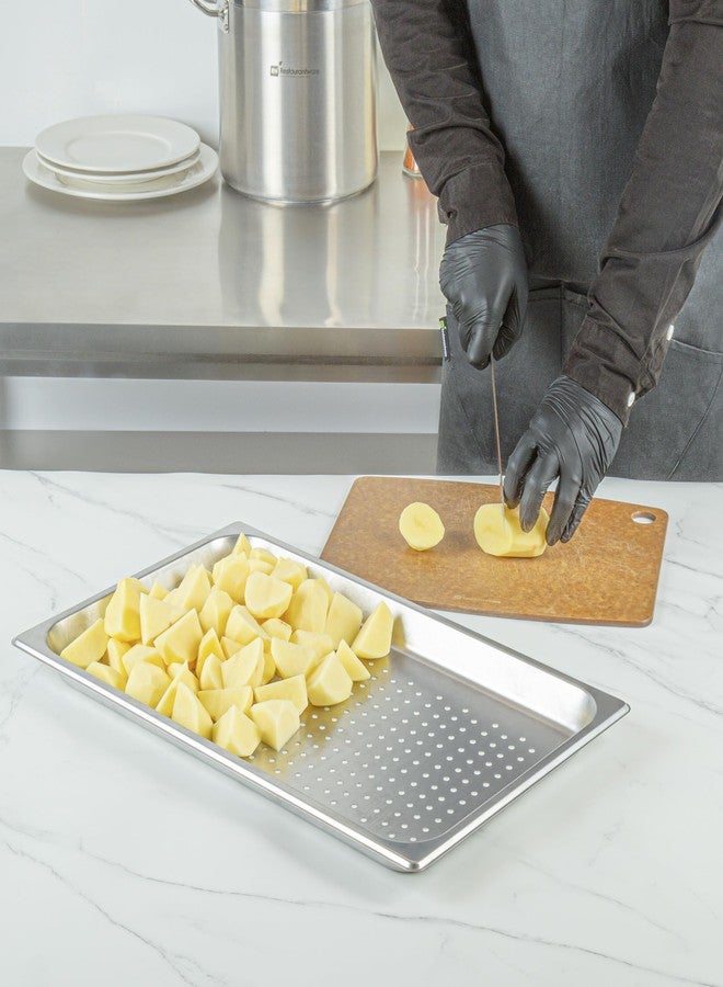 ريستورنت وير صينية فندقية مثقبة من ريستورانت وير، قطعة واحدة، كاملة الحجم، مضادة للانحشار، عمق 1.2 بوصة، قابلة للتجميد، مصنوعة من الفولاذ المقاوم للصدأ عيار 24، غطاء صينية البخار يُباع منفصلاً، للاستخدام في المطابخ التجارية وفعاليات تقديم الطعام - Image 5