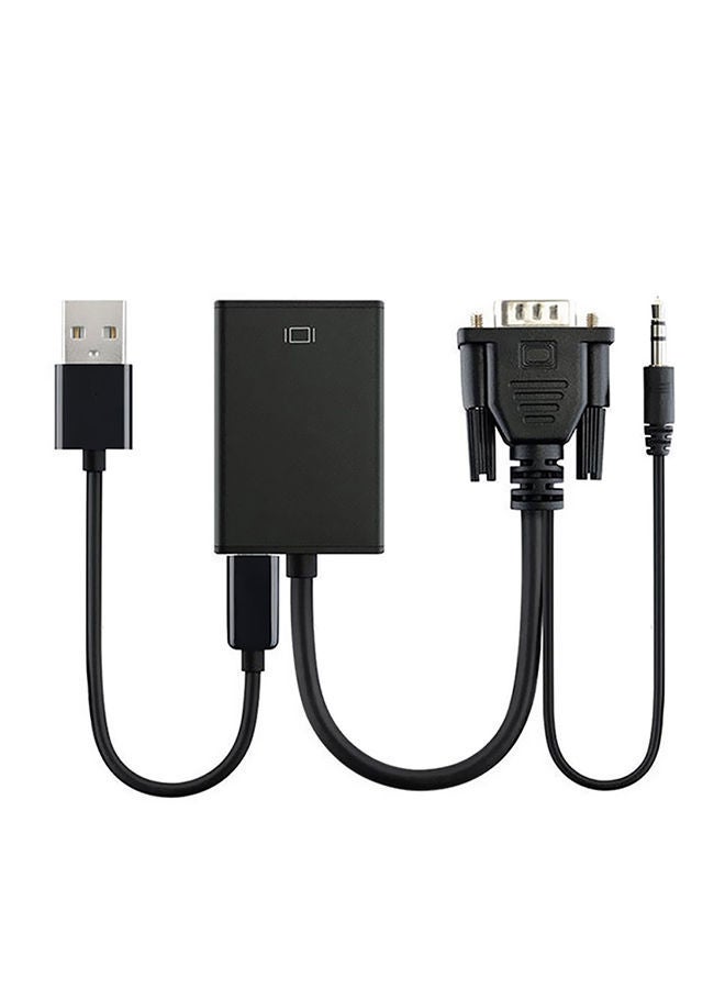 NIBEMINENT VGA Male To HD Multimedia Interface Converter With Cable Black 