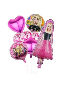 Party 8-piece cartoon Barbie series balloon decoration set suitable for children's birthday parties and theme party supplies  - Image 1