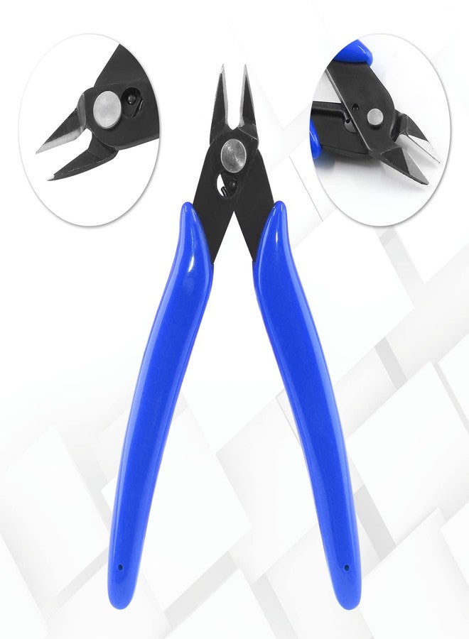 Bivethoi 3pcs Micro Wire Cutters Flush Cut Snips, Small Diagonal Cutters 3D Printer Filament Pliers Tool, Mini Tiny Nippers Zip Tie Cutters for Jewelry Making Model (5 Inch, Navy Blue) - Image 4