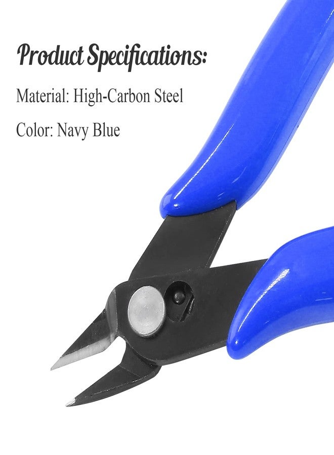 Bivethoi 3pcs Micro Wire Cutters Flush Cut Snips, Small Diagonal Cutters 3D Printer Filament Pliers Tool, Mini Tiny Nippers Zip Tie Cutters for Jewelry Making Model (5 Inch, Navy Blue) - Image 5