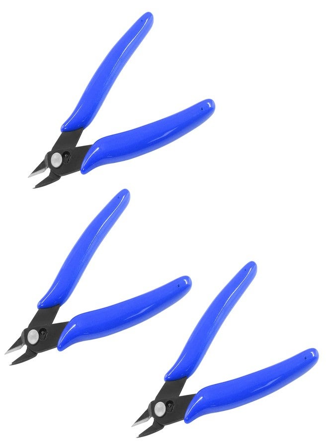 Bivethoi 3pcs Micro Wire Cutters Flush Cut Snips, Small Diagonal Cutters 3D Printer Filament Pliers Tool, Mini Tiny Nippers Zip Tie Cutters for Jewelry Making Model (5 Inch, Navy Blue) - Image 2