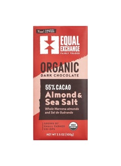 Equal Exchange Equal Exchange, Organic Dark Chocolate, Almond & Sea Salt, 3.5 oz (100 g)  - Image 1