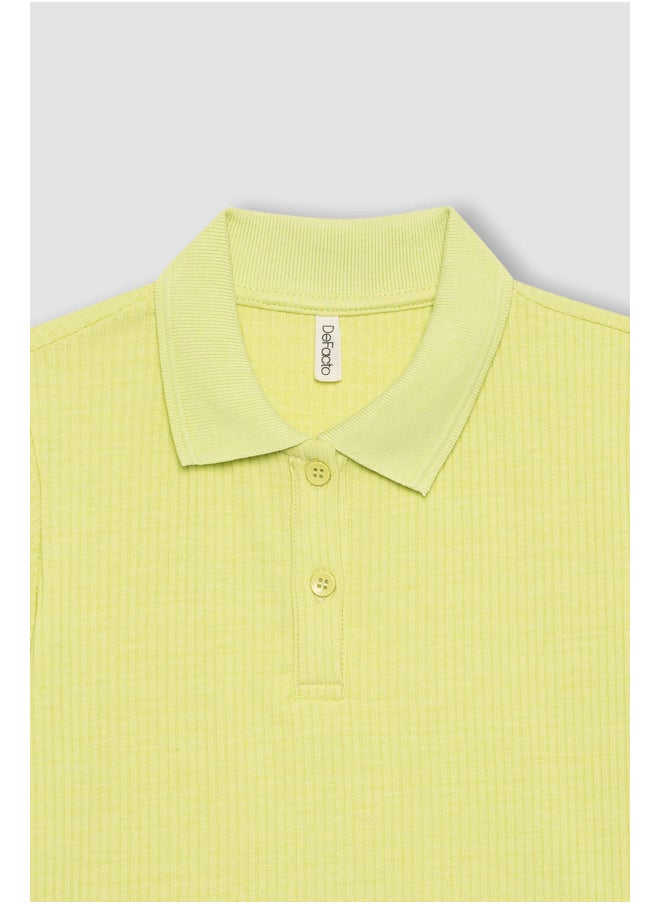 DeFacto - Girl Slim Fit Polo Neck Knitted Short Sleeve Polo T-Shirt - Image 1