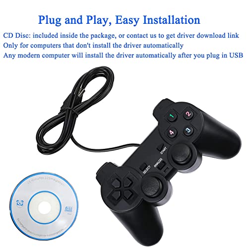 Baigeda USB Wired Game Controller for Windows PC/Raspberry Pi Remote Controller Gamepad Gaming Joystick Dual Vibration Joypad for Laptop Desktop Computer(Windows 11/10/8/7) & Steam/Roblox/RetroPie/RecalBox - Image 5