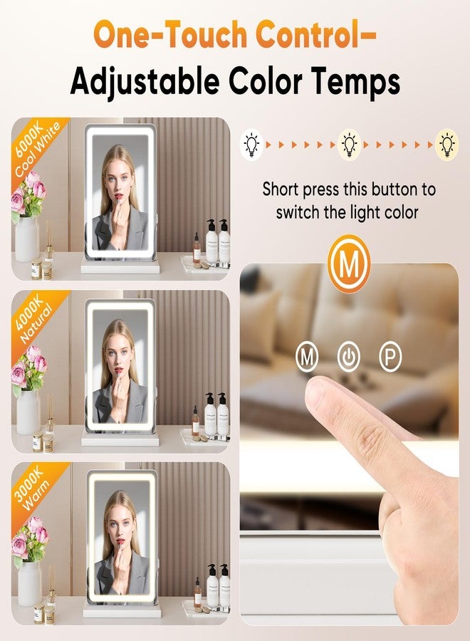 DUMOS 17"x13" LED Vanity Mirror with Lights, Dimmable 3 Color Modes Makeup Mirror with Memory Function, USB Charging, Aluminum Frame, Lighted Mirror for Desk or Bedroom - Image 4