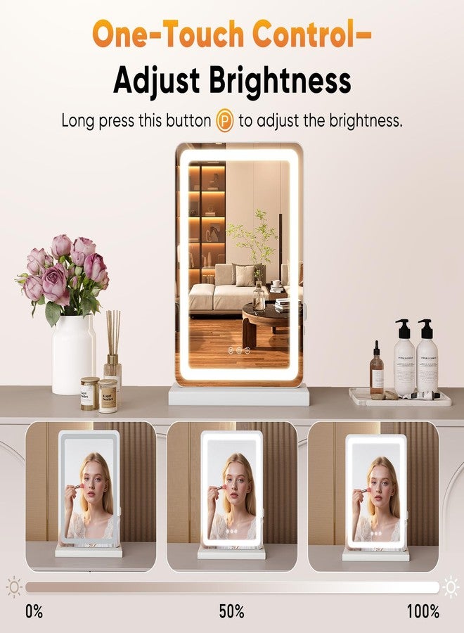 DUMOS 17"x13" LED Vanity Mirror with Lights, Dimmable 3 Color Modes Makeup Mirror with Memory Function, USB Charging, Aluminum Frame, Lighted Mirror for Desk or Bedroom - Image 5