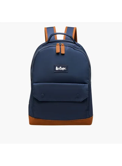 Lee Cooper Women Colourblock Backpack with Zip Closure and Adjustable Strap - 40x15x33 cm