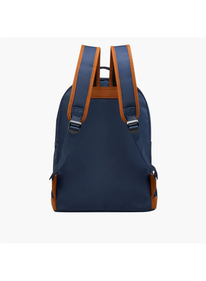 Lee Cooper Women Colourblock Backpack with Zip Closure and Adjustable Strap - 40x15x33 cm