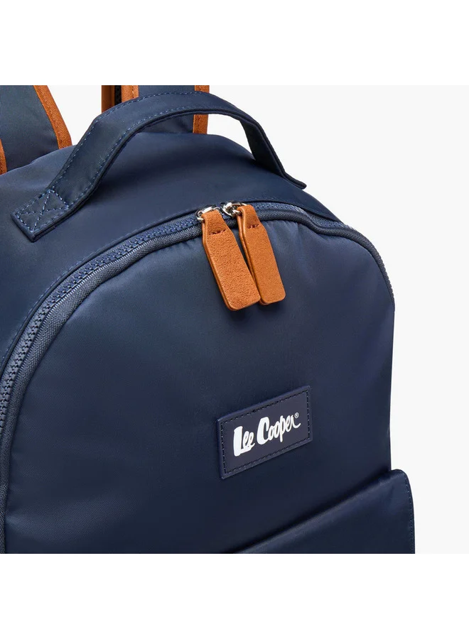Lee Cooper Women Colourblock Backpack with Zip Closure and Adjustable Strap - 40x15x33 cm