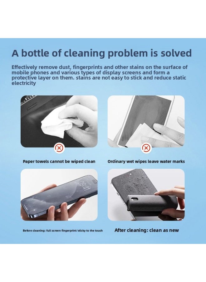 Generic - Mobile Phone Screen Cleaner Laptop Spray Wipe Integrated Display Dust-free Ash Display Cleaning Spray-Color:Red (cleaning Agent + Opp Packaging) - Image 1