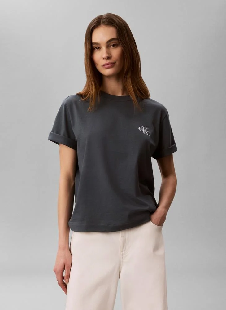 Boxy Monologo Crew Neck T-Shirt