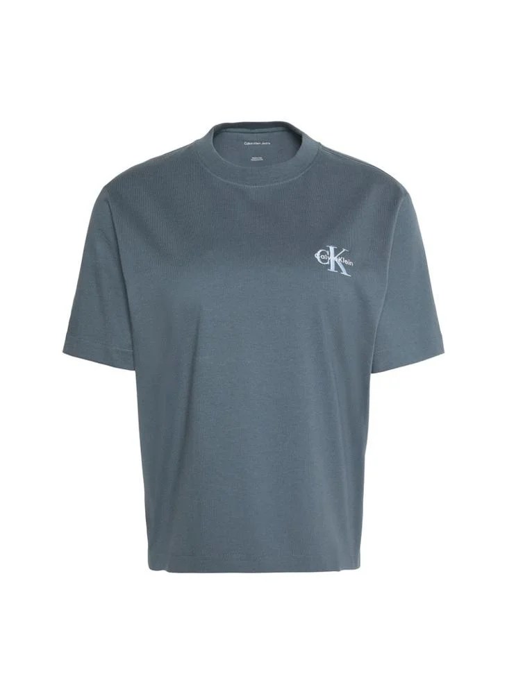Calvin Klein Jeans  Boxy Monologo Crew Neck T-Shirt for Women | Best Price UAE