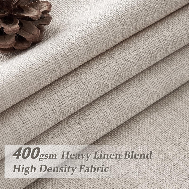 PleatedDrapes Greyish Beige Dual Layer Linen 102 Inch Long Curtains Panels of 2 for Sliding Glass Doors, Blackout Memory Shape Pinch Pleated Noise Reducing Thermal Ceiling Decorative Windows Drapes 8-1/2 FT Length - Image 2