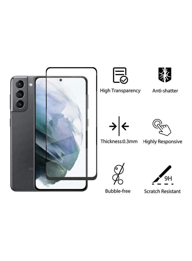 شيزي واقي شاشة من الزجاج المقوى لهاتف Samsung Galaxy S21 + 5G شفاف / أسود - Image 2