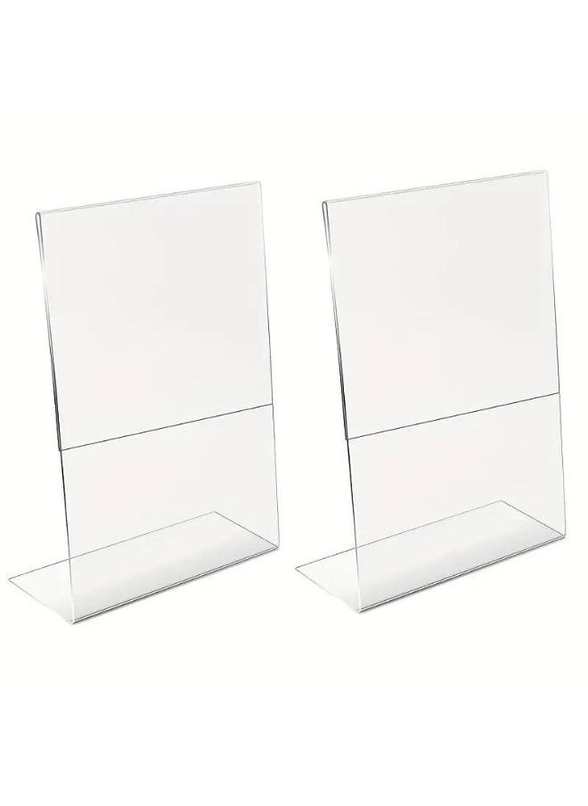 Garkoo - 21 x 30cm Acrylic Sign Holder, 12 Pieces - Clear Display Stand Sign Holders - Double Sided Acrylic Vertical Stands, Supplier Kiosk Display Items - Acrylic Frame for Restaurant, Office, Home, Shop - Image 1