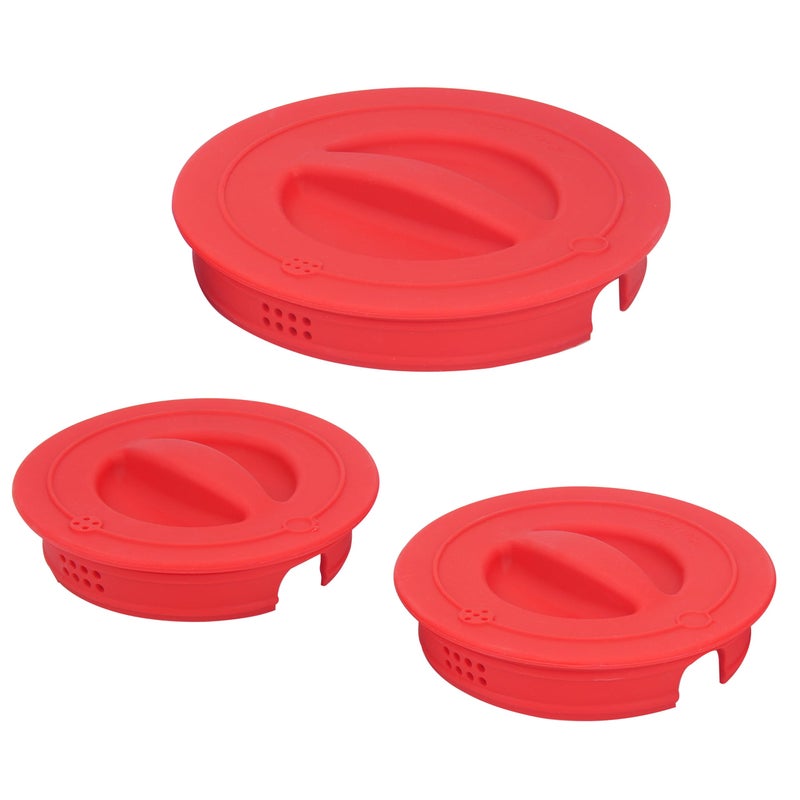 Purekra 3 Pack Silicone Replacement Lids, Respectively Fits Pyrex 1-Cup, 2-Cup & 4-Cup Tempered Glass Liquid Measuring Cups, Reusable & Food-grade Silicone, Dishwasher & Microwave Safe - Image 1