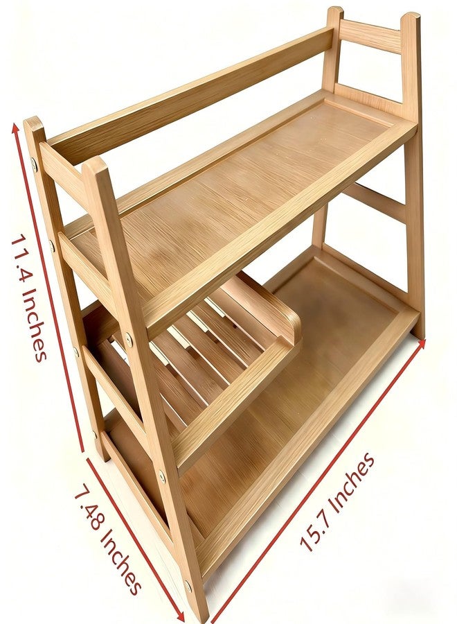 Lnncdsc Matcha Station Organizer - Large Capacity 3-Tier Shelf, Easy to Install for Matcha and Coffee Bar Accessories (wood) - Image 5