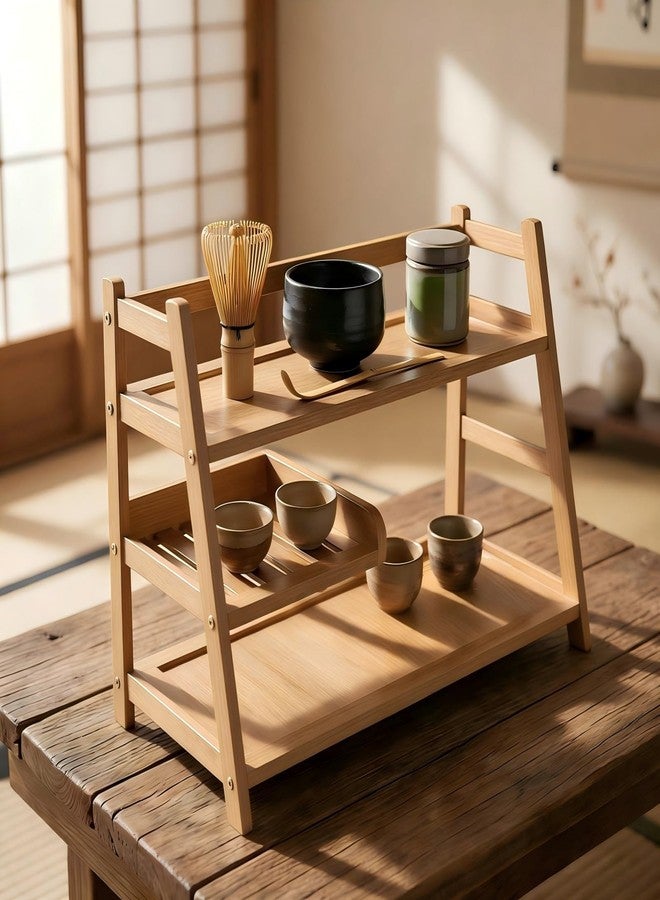 Lnncdsc Matcha Station Organizer - Large Capacity 3-Tier Shelf, Easy to Install for Matcha and Coffee Bar Accessories (wood) - Image 1