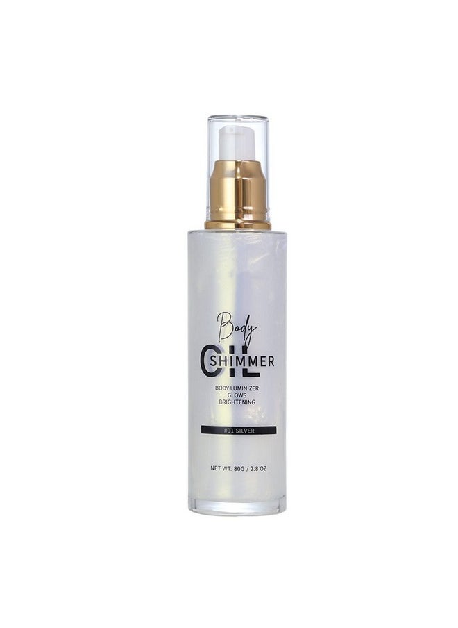 Melemando 5 Color Shimmer Body Oil Body Highlighter For Face And Body Waterproof Moisturizing Face Body Luminizer For Women And Girls( 01 Pearl White)  - Image 2