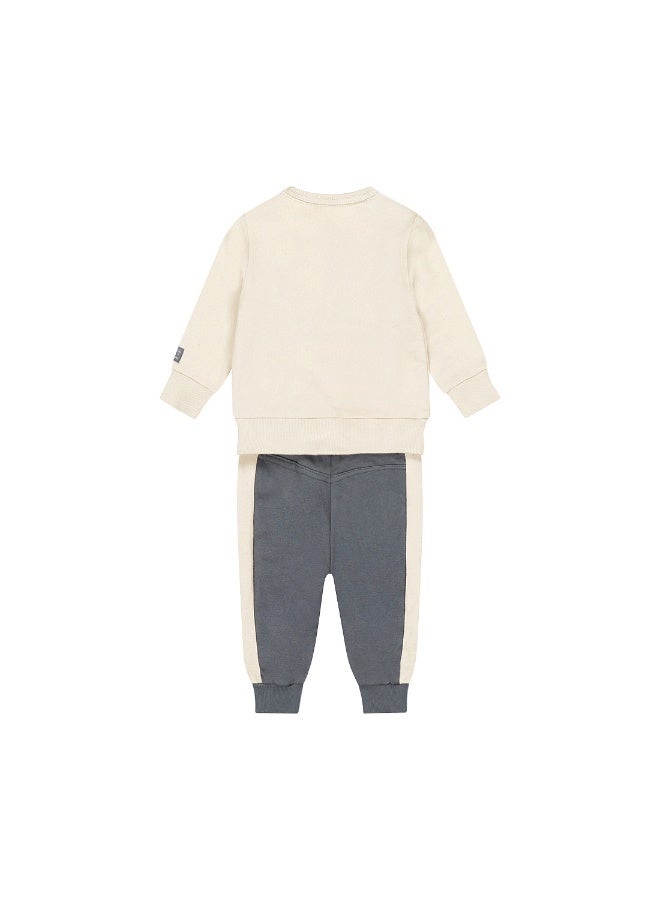 Dirkje boys' baby set sweater jogging trousers pebble navy - Image 2