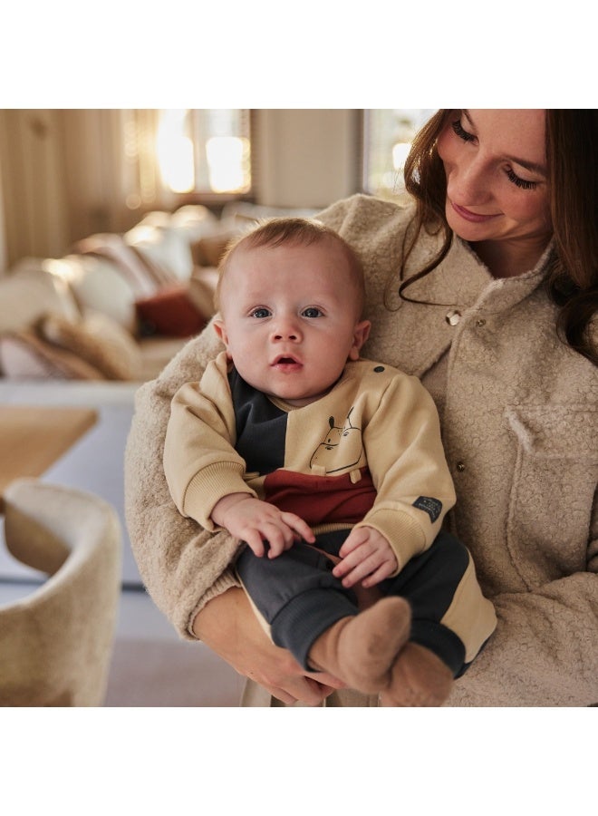 Dirkje boys' baby set sweater jogging trousers pebble navy - Image 3