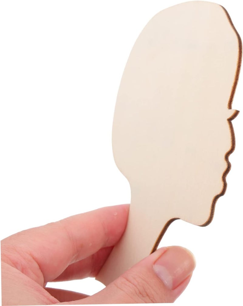 Healifty 10Pcs Unfinished Wood Cutouts African Woman Head Shapes Polished Blank Slices for Crafts DIY Painting Home Decor Wall Window Table Art Projects - Image 5