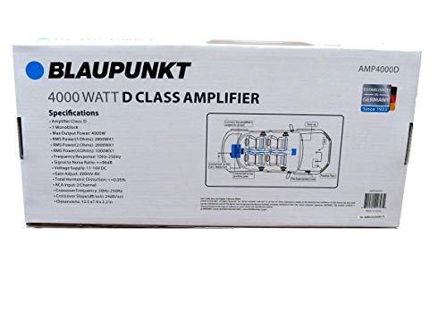 Blaupunkt بلوبانكت AMP4000D AMP4000D مضخم صوت أحادي من فئة D بقدرة قصوى 4,000 واط مع جهاز تحكم في الصوت المنخفض - Image 5