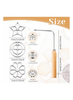 Y&D Mold with Handle Rosette Cookie Tool Aluminium Cast Waffle Molds Set 3 Interchangeable Heads Star Flower Circle for Kitchen Baking Cooking Housewares  - Image 3