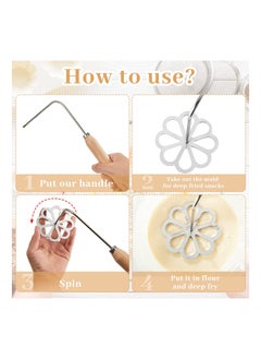 Y&D Mold with Handle Rosette Cookie Tool Aluminium Cast Waffle Molds Set 3 Interchangeable Heads Star Flower Circle for Kitchen Baking Cooking Housewares  - Image 4