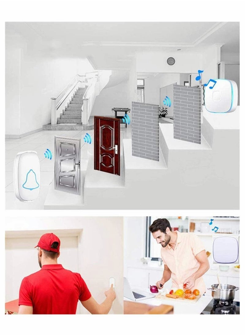 Y&D - Wireless Doorbell, Waterproof Door Bell with 38 Melodies and Led Flash,1000-Foot Range, 4 Level Volume, 2 Remote Buttons 1 Receiver - Image 1