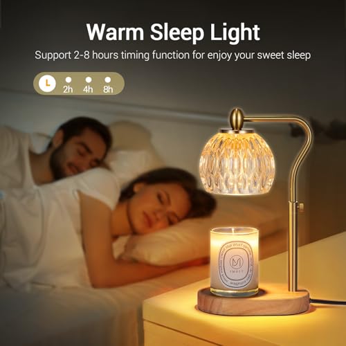 NVRGIUP Candle Warmer, Candle Warmer Lamp with Timer & Dimmer Height Adjustable Scented Candles, with 2 * 50W Bulbs for Home Decor Mothers Day(Gold) - Image 5