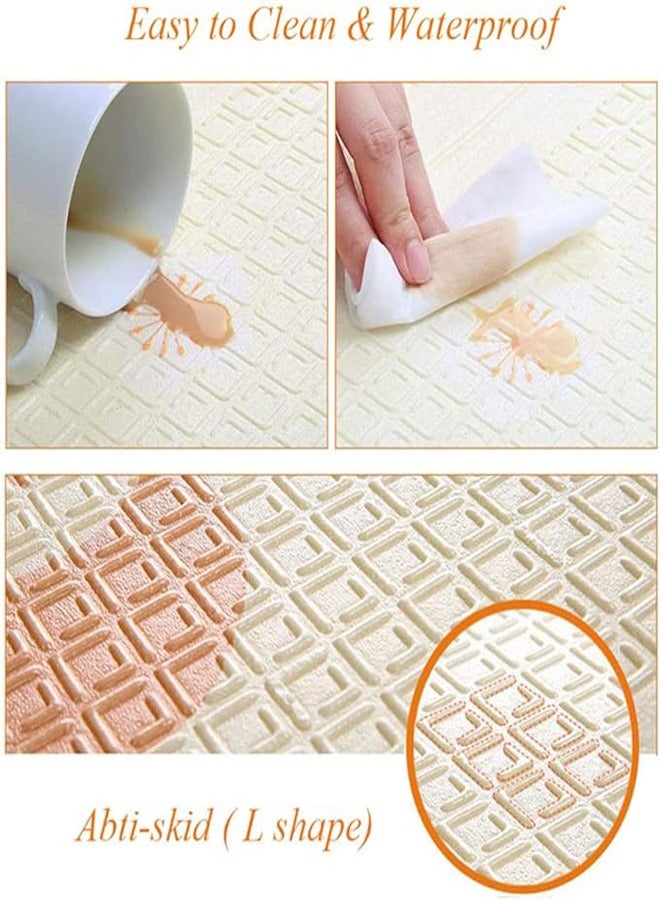 زي سي إم - هابي سجادة زحف للأطفال بنمط مزدوج الجوانب، مصنوعة من مادة البولي إيثيلين المريحة، سجادة لعب للأطفال مقاومة للماء، مناسبة للأولاد والبنات الصغار 180 × 100 سم - Image 4