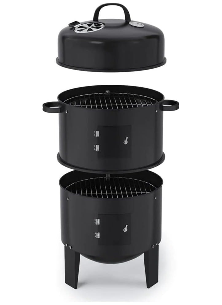 3-in-1 Charcoal Smoker and BBQ Grill with Thermometer Versatile Outdoor Barbecue for Camping Patio and Backyard Cooking - pzsku/Z252AFA87C6641A3AAE8DZ/45/_/1735563421/72a020ec-c845-4732-a000-0c14da10e761